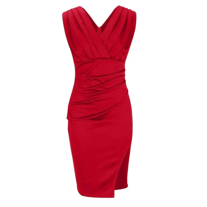 Vestido Sophie justo com decote em V