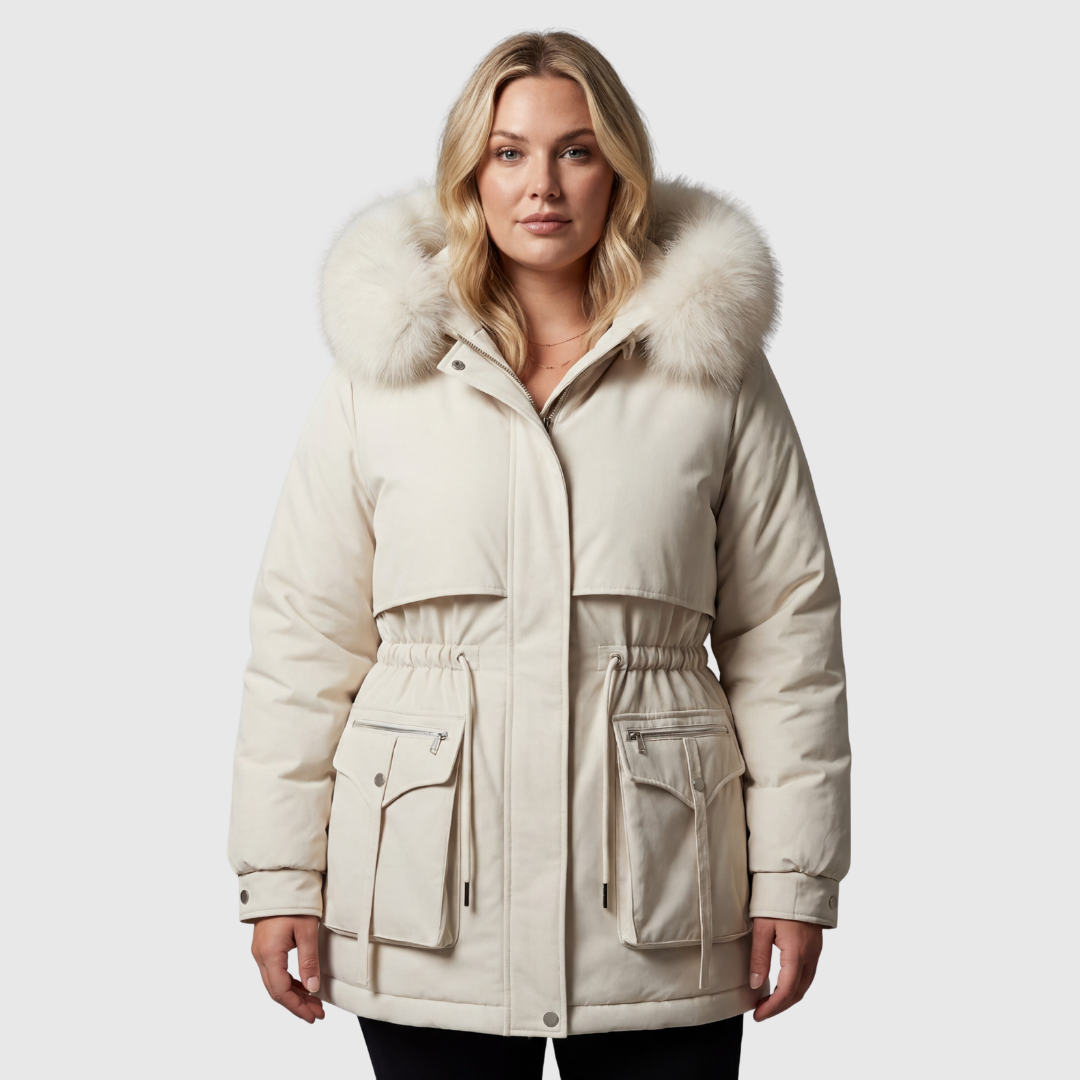 Parka com capuz de pelo sintético