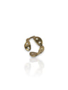 Anel com corrente dourado