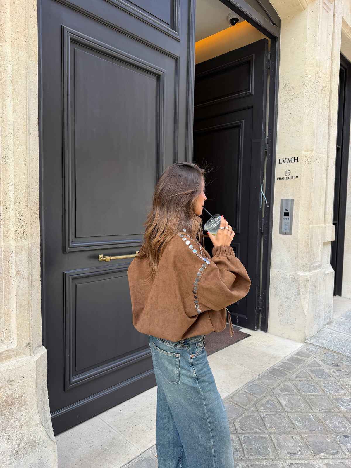 Jaqueta bomber Sasha com tachas