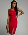 Vestido Sophie justo com decote em V