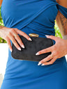Clutch horizontal oval preta