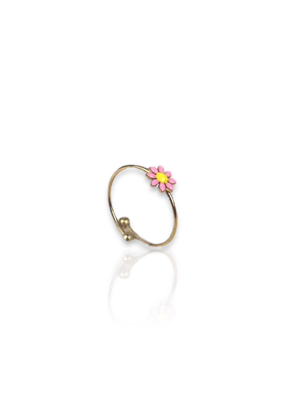 Anel com flor em ouro rosa