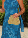 Clutch metalizada com detalhes dourados