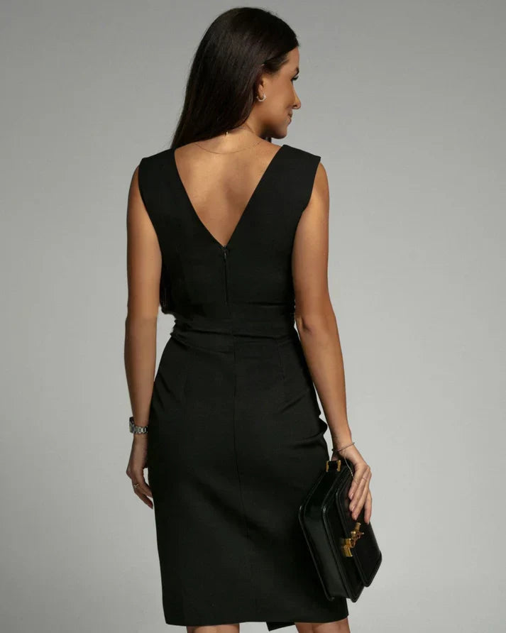 Vestido Sophie justo com decote em V