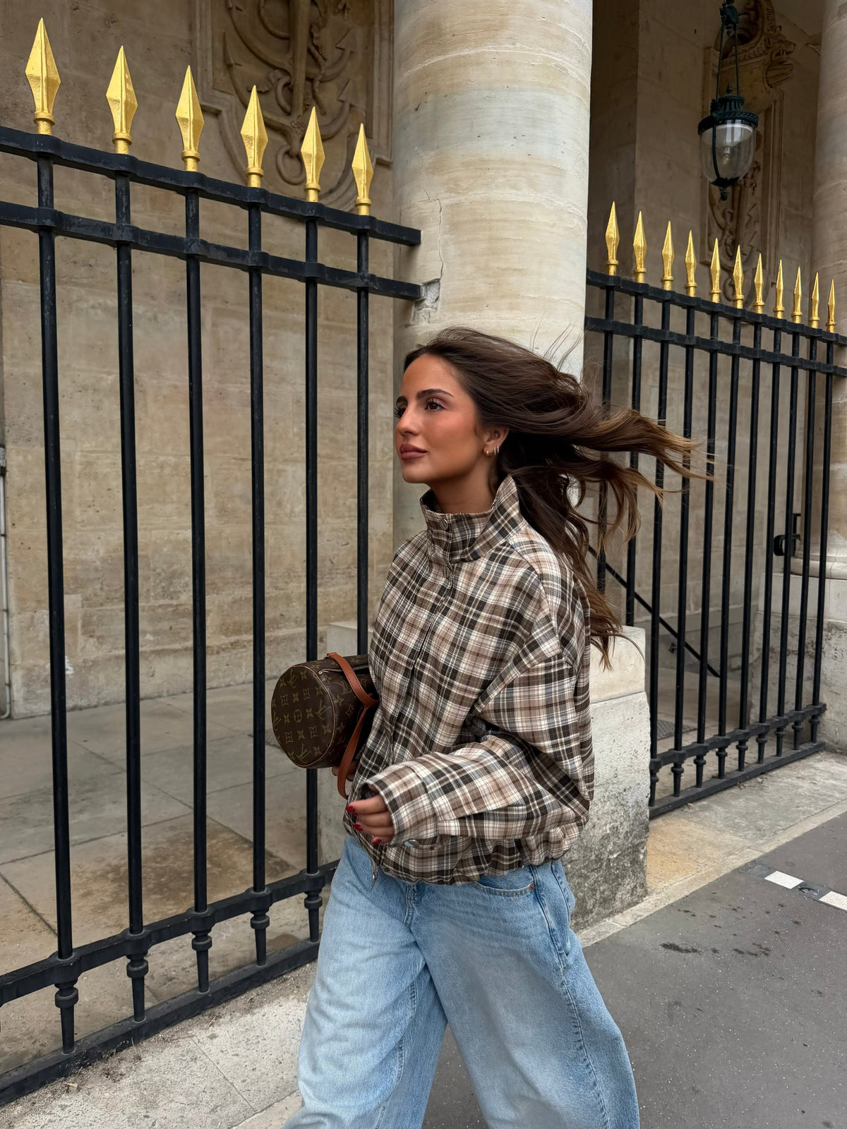 Jaqueta bomber Capucine em xadrez