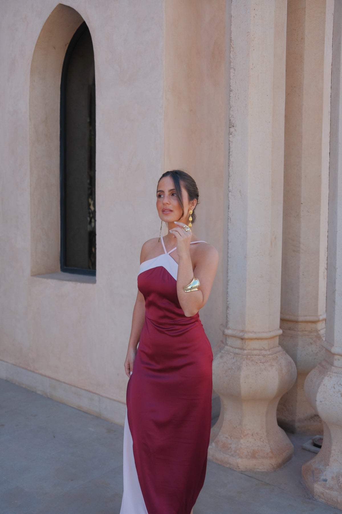 Vestido Macarena bordô