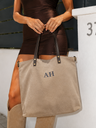 Mala maxi em nylon bege