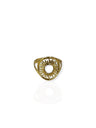 Anel oval com sol dourado