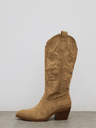 Bota de biqueira em estilo cowboy bege