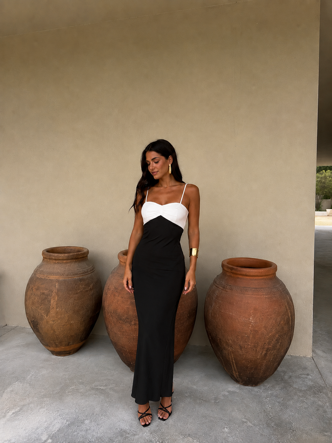 Vestido Vanessa preto e branco