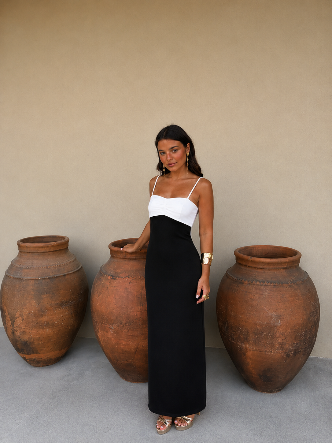 Vestido Vanessa preto e branco