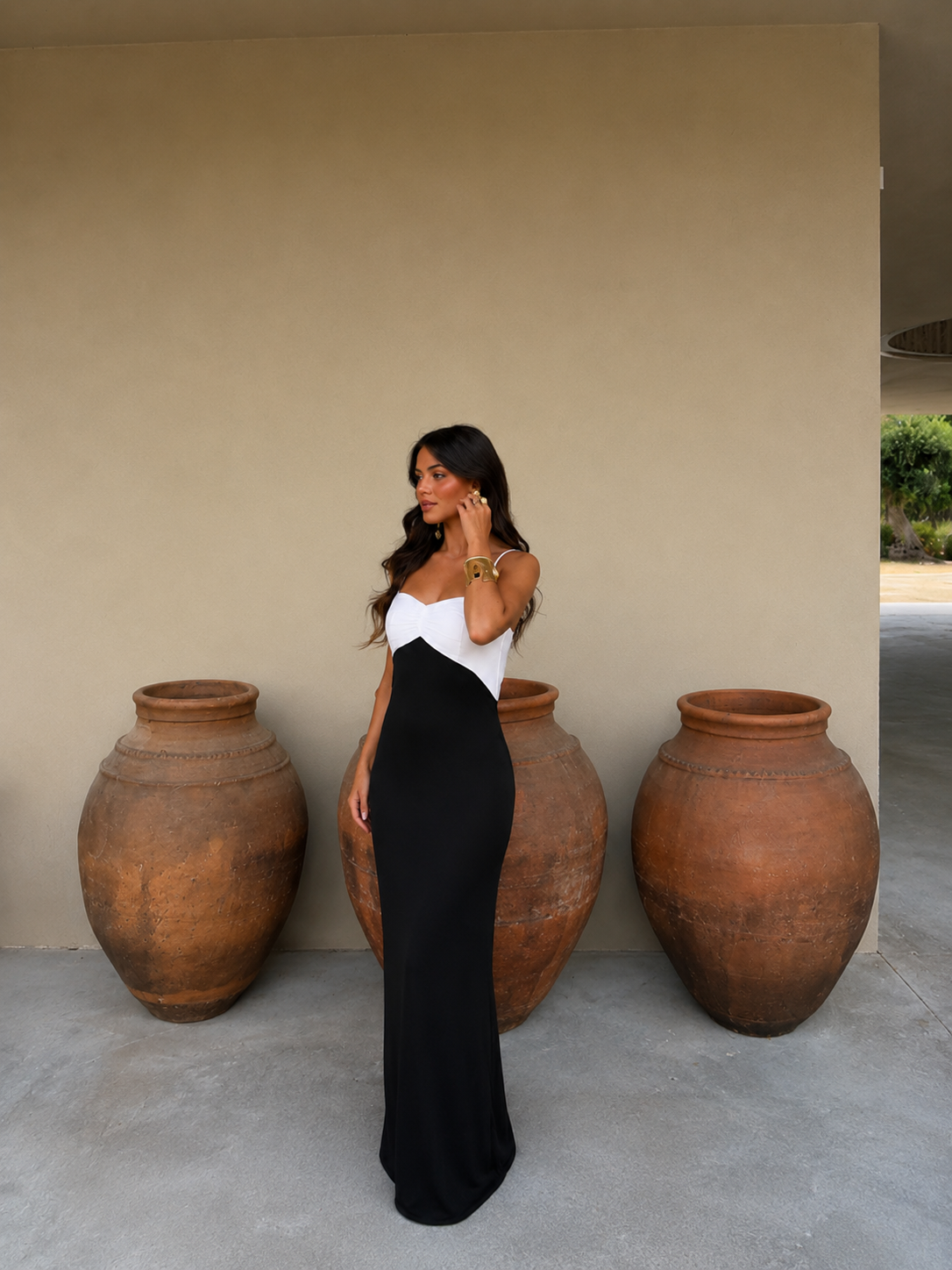 Vestido Vanessa preto e branco
