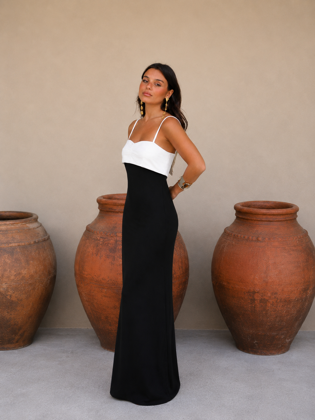 Vestido Vanessa preto e branco