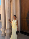 Vestido Medina amarelo-claro
