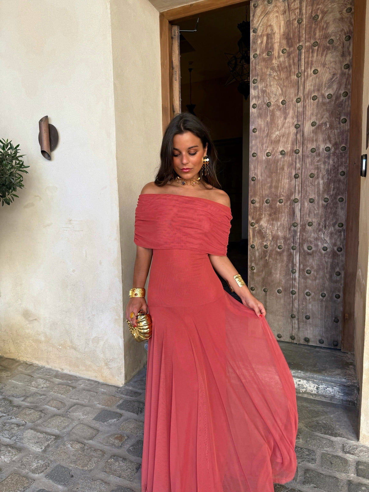 Vestido Toledo cor-de-rosa