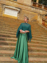 Xaile-capa em gaze verde-garrafa