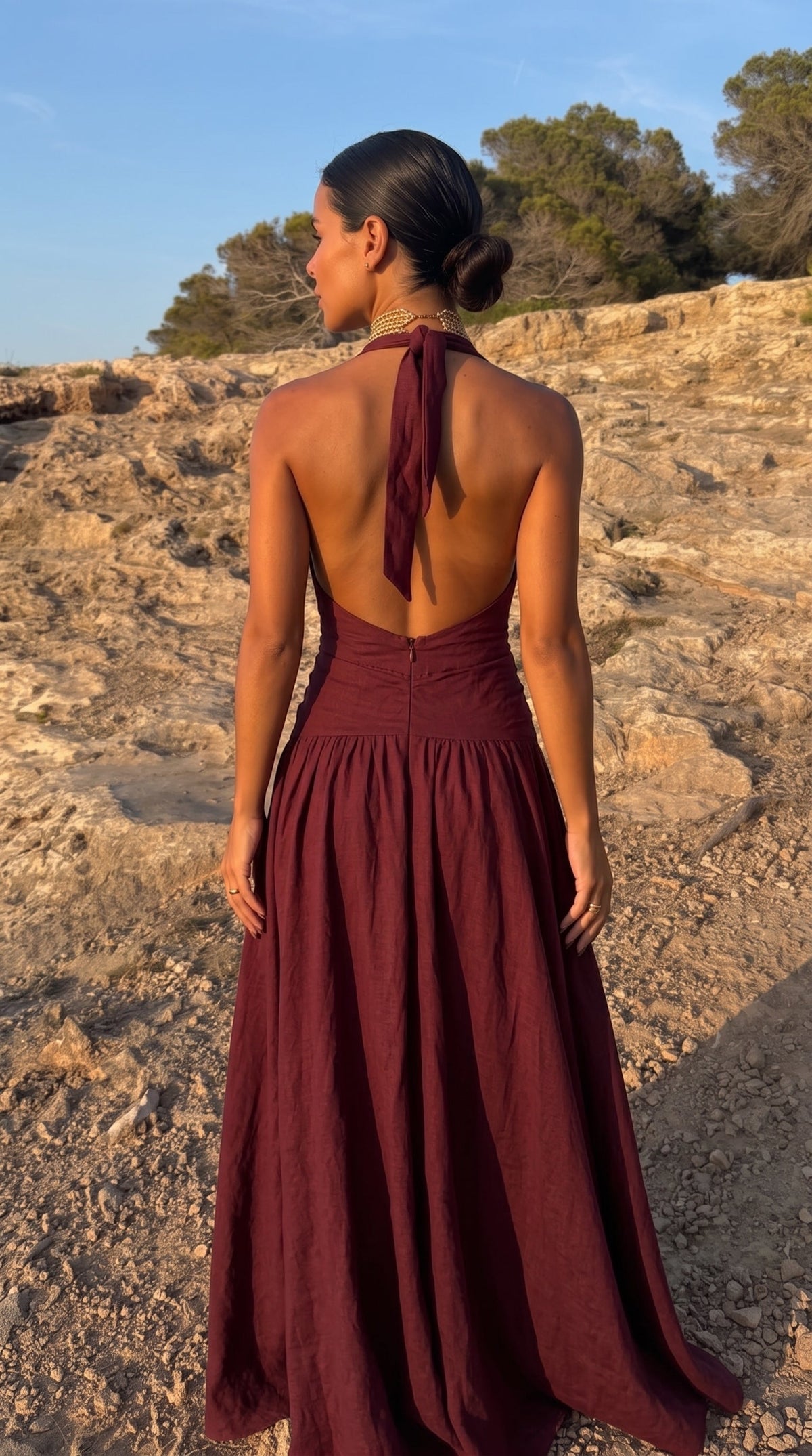 Vestido Aina terracota