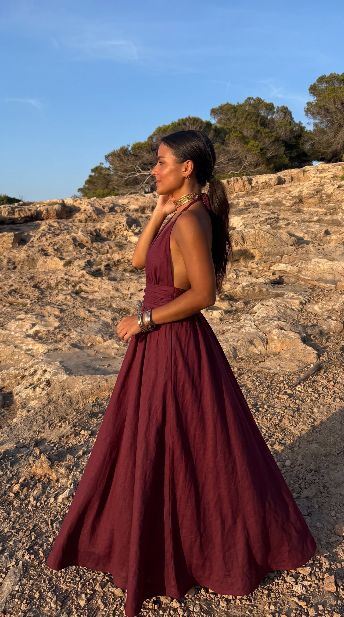 Vestido Aina terracota