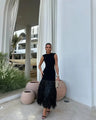 Vestido comprido Ana com franjas