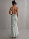Vestido comprido Maia floral com costas abertas