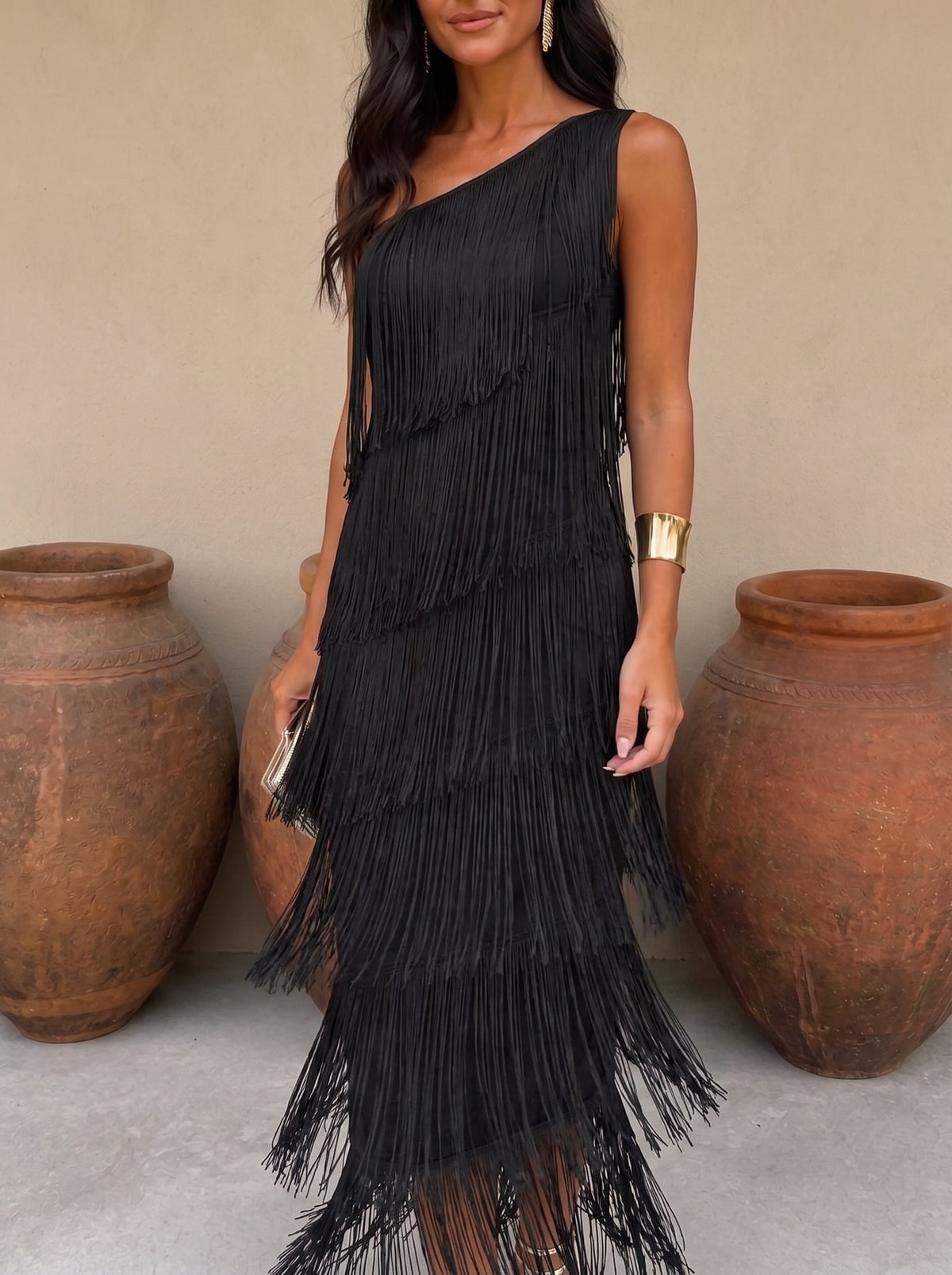 Vestido Laura com franjas