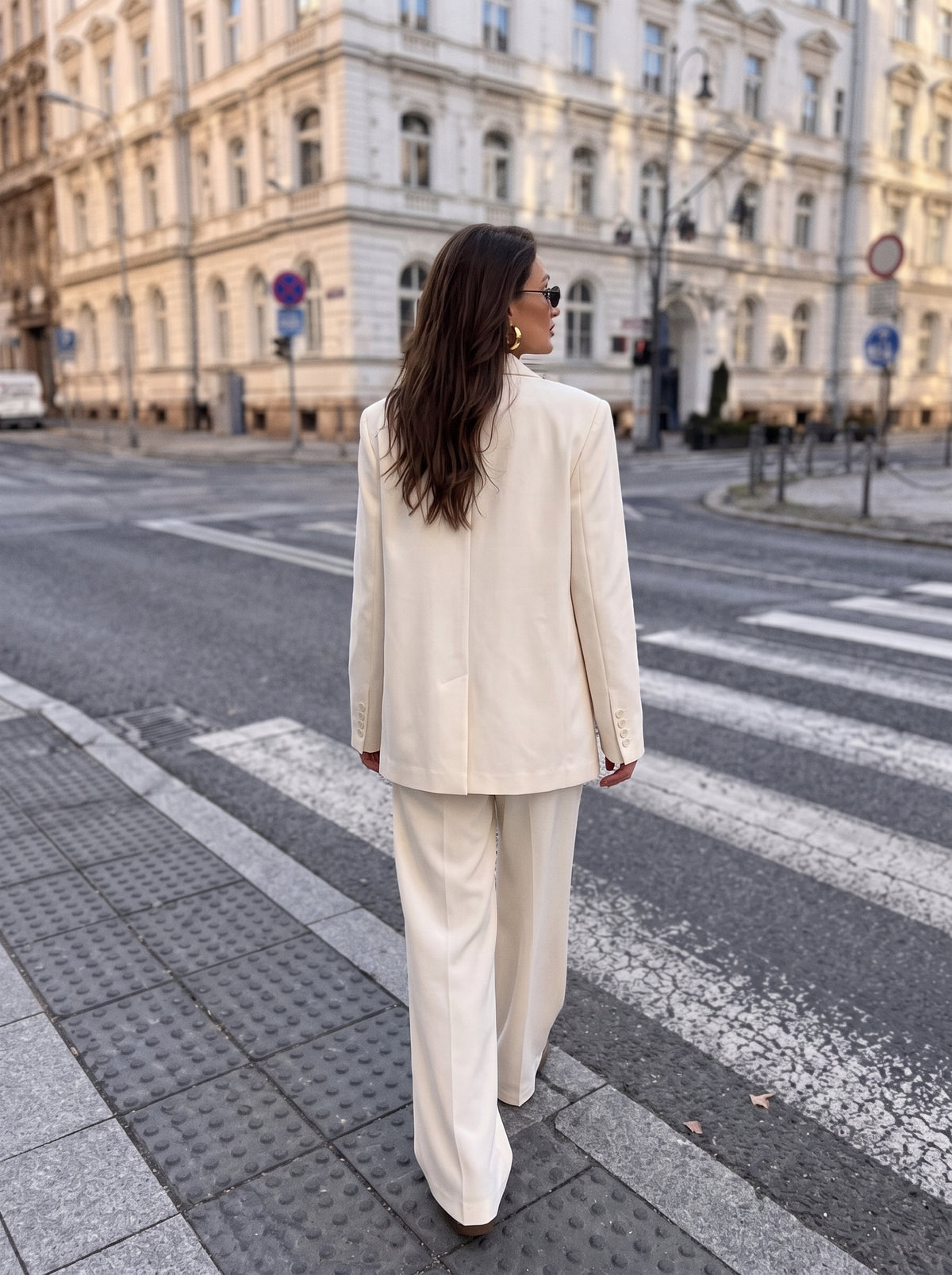 Blazer oversize de alfaiataria branco