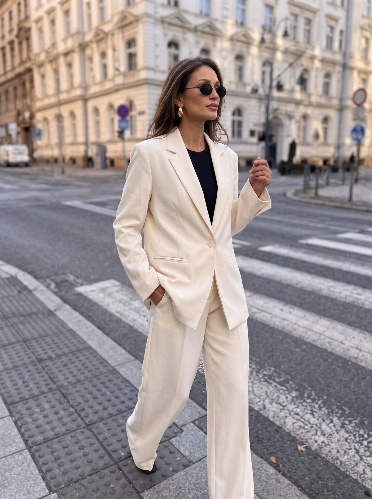 Blazer oversize de alfaiataria branco