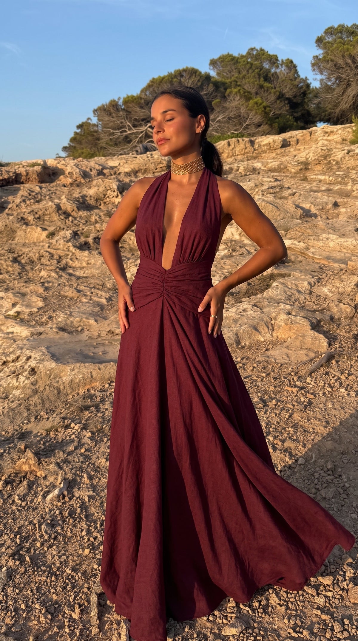 Vestido Aina terracota
