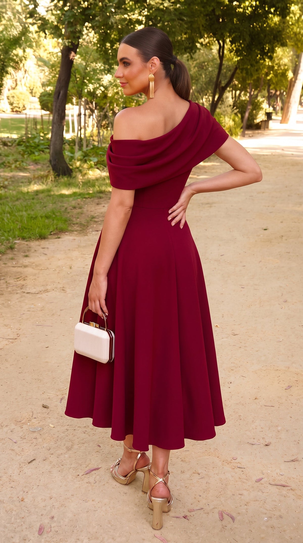 Vestido Lara bordô