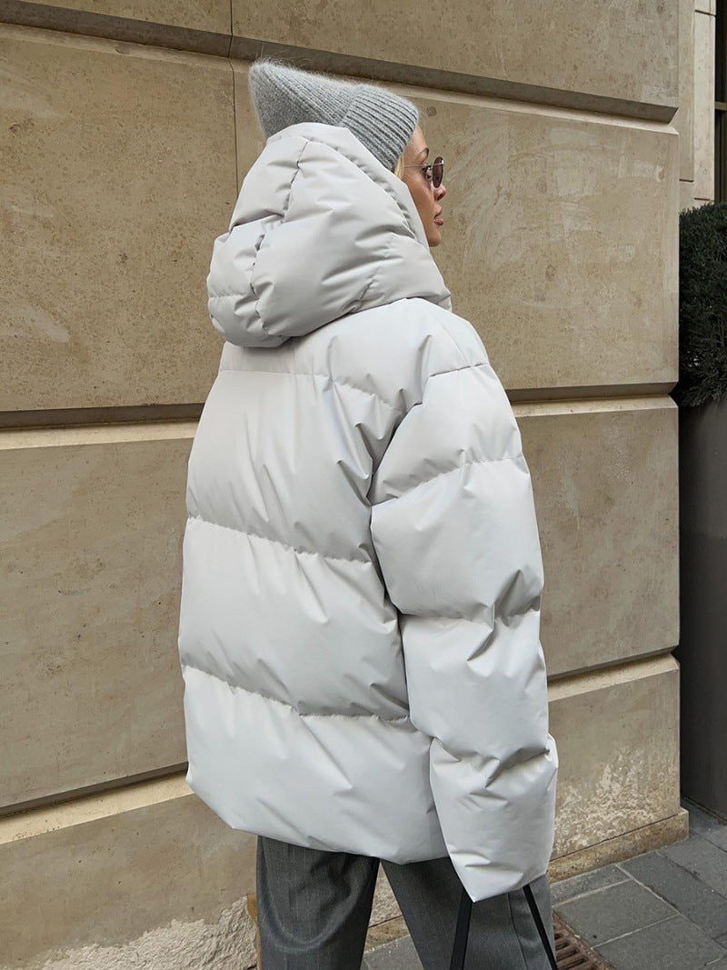 Casaco acolchoado oversize cinzento