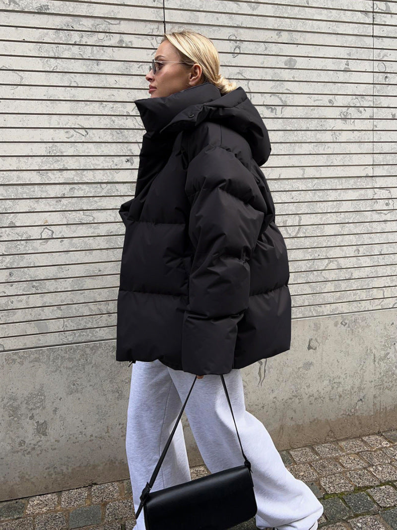 Casaco acolchoado oversize preto