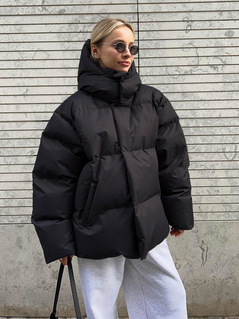 Casaco acolchoado oversize preto