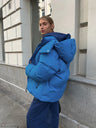 Casaco acolchoado oversize azul
