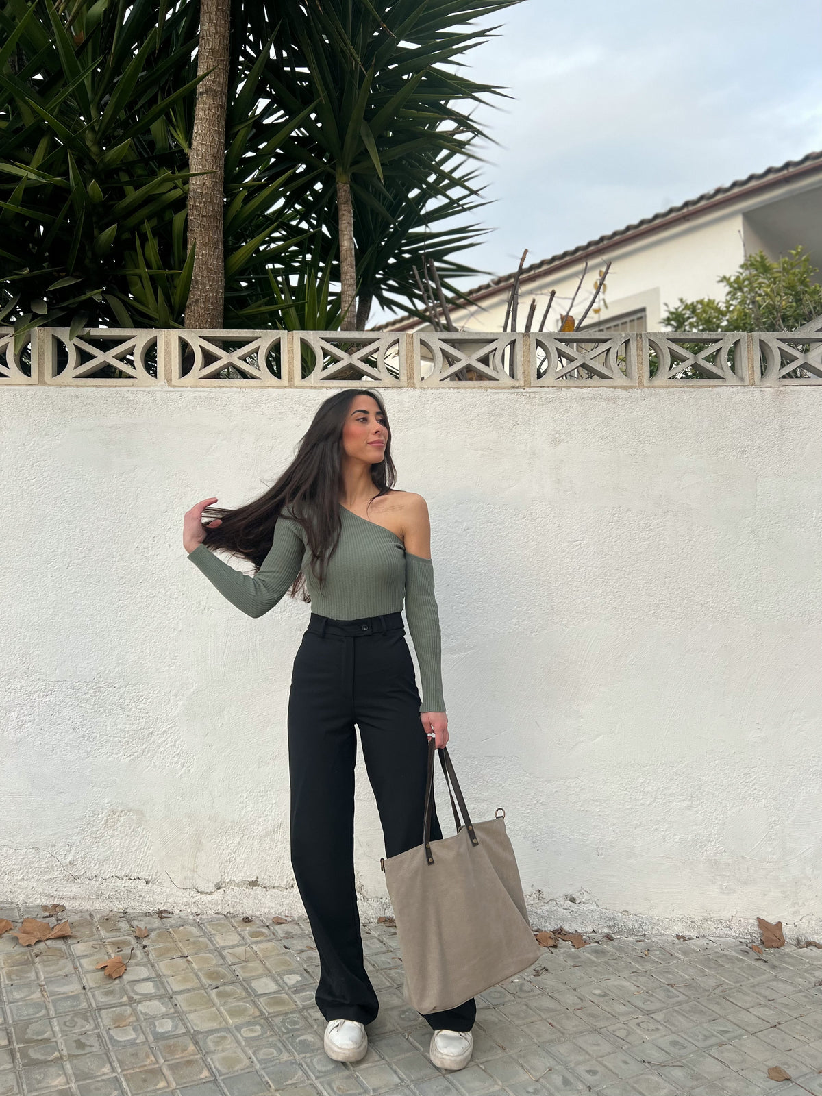 Mala maxi em nylon bege