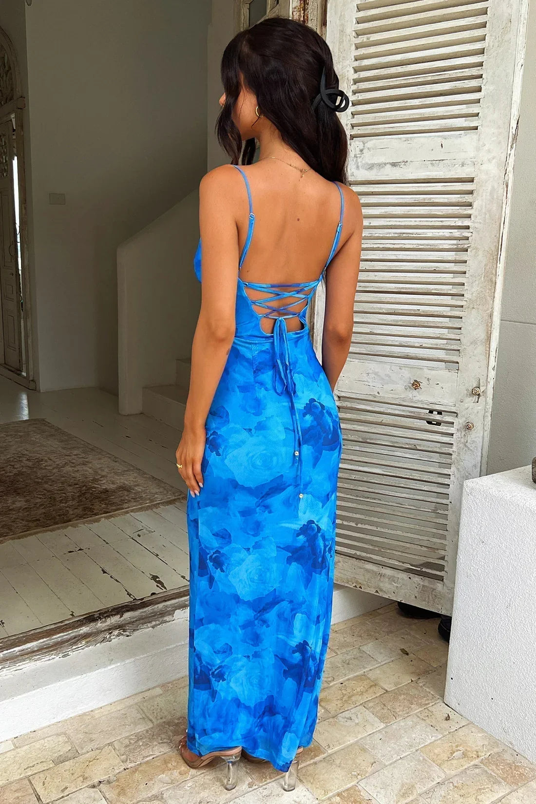 Vestido comprido Leah estampado